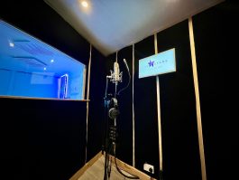 White Room Studio with separate screen to help you monitor recordings